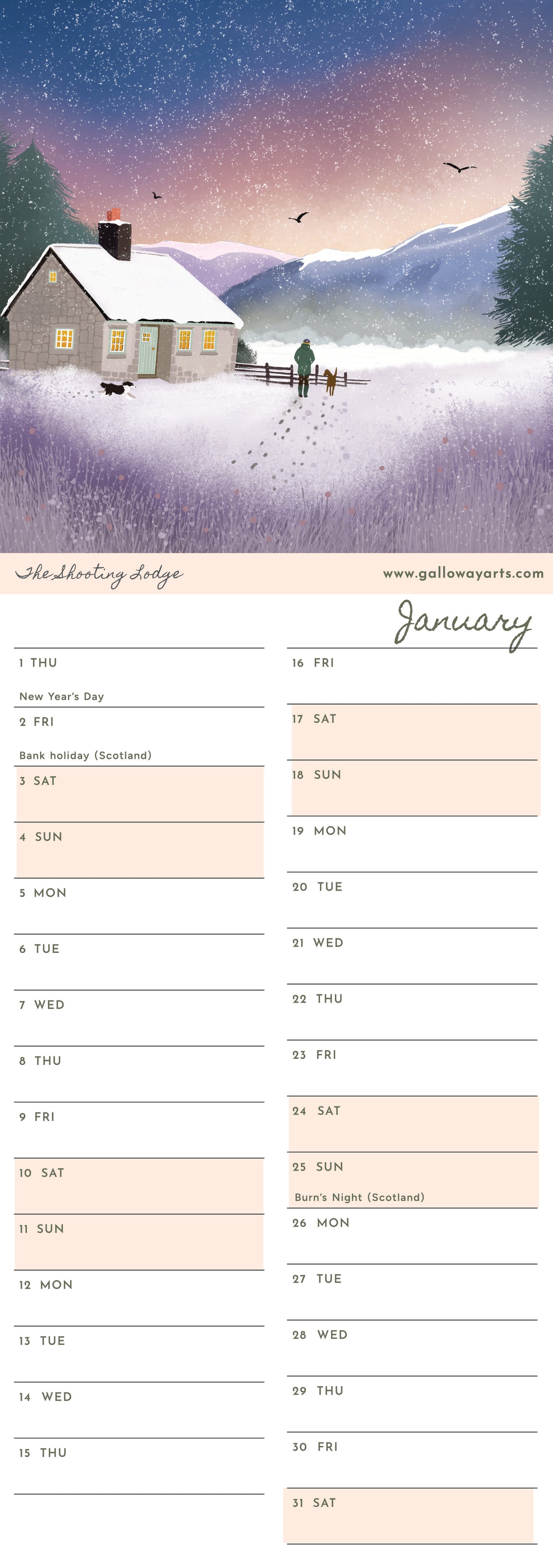 2026 Galloway Days Calendar