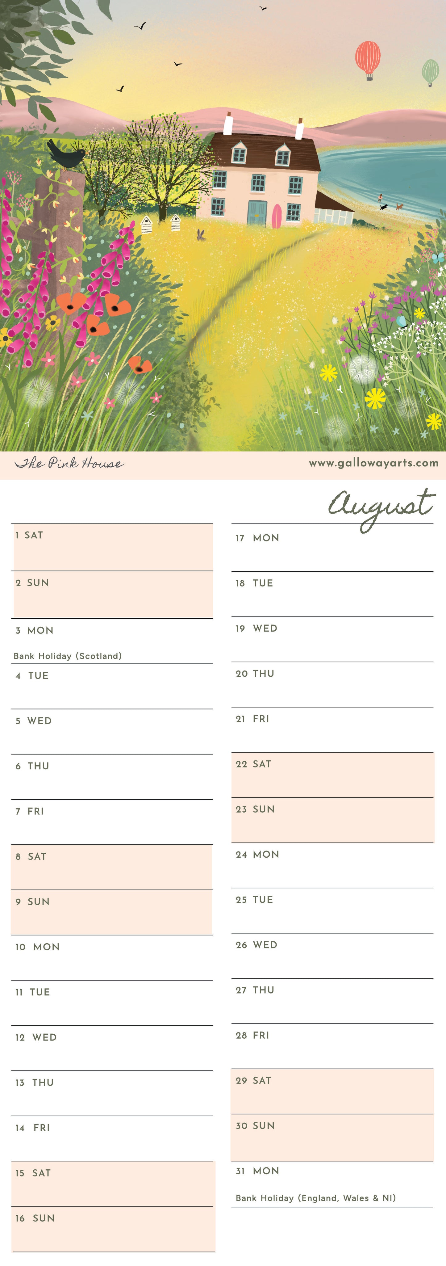 2026 Galloway Days Calendar