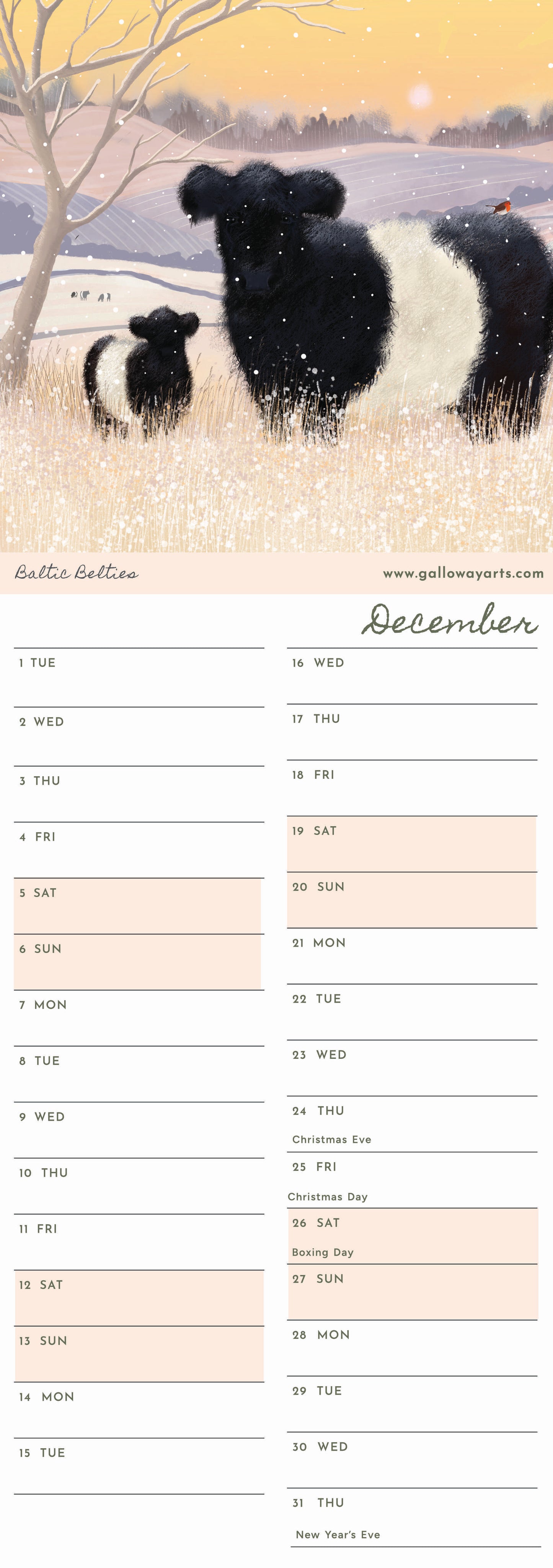 2026 Galloway Days Calendar