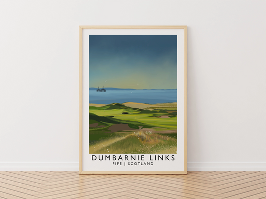 Dumbarnie Links, Fife, Railway Poster, Golf Art