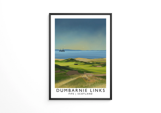 Dumbarnie Links, Fife, Railway Poster, Golf Art