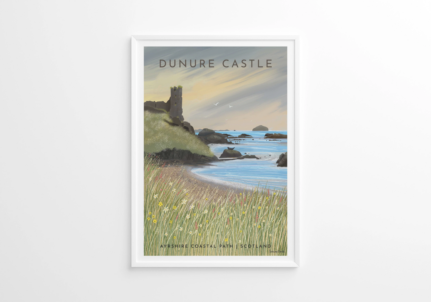 Dunure Castle, Ayrshire - Travel Poster - Framed or unframed, A5.A4.A3,A2,A1
