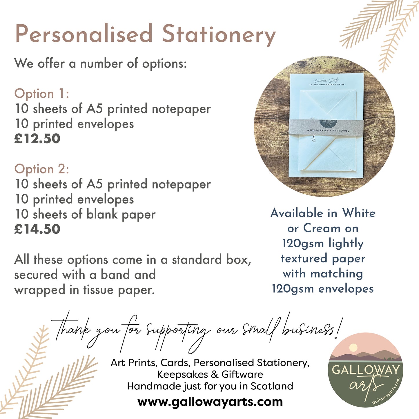 Personalised Stationery with Signature design. A5 Writing paper and matching envelopes. Vintage Style Notepaper and Envelopes. Gift for her.