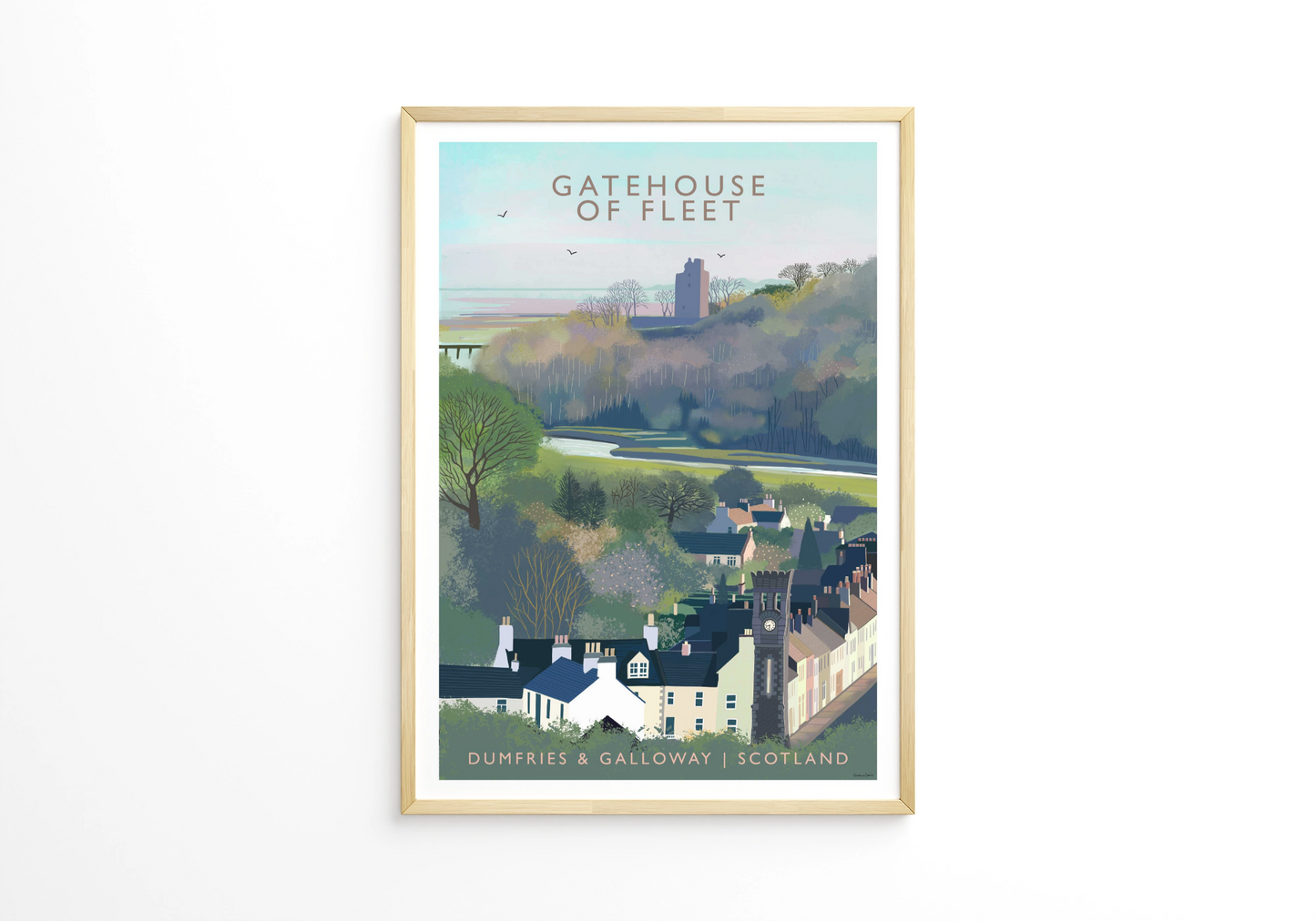 Gatehouse of Fleet, Dumfries & Galloway - Travel Poster - A5, A4, A3, A2, A1 - Print only or Framed
