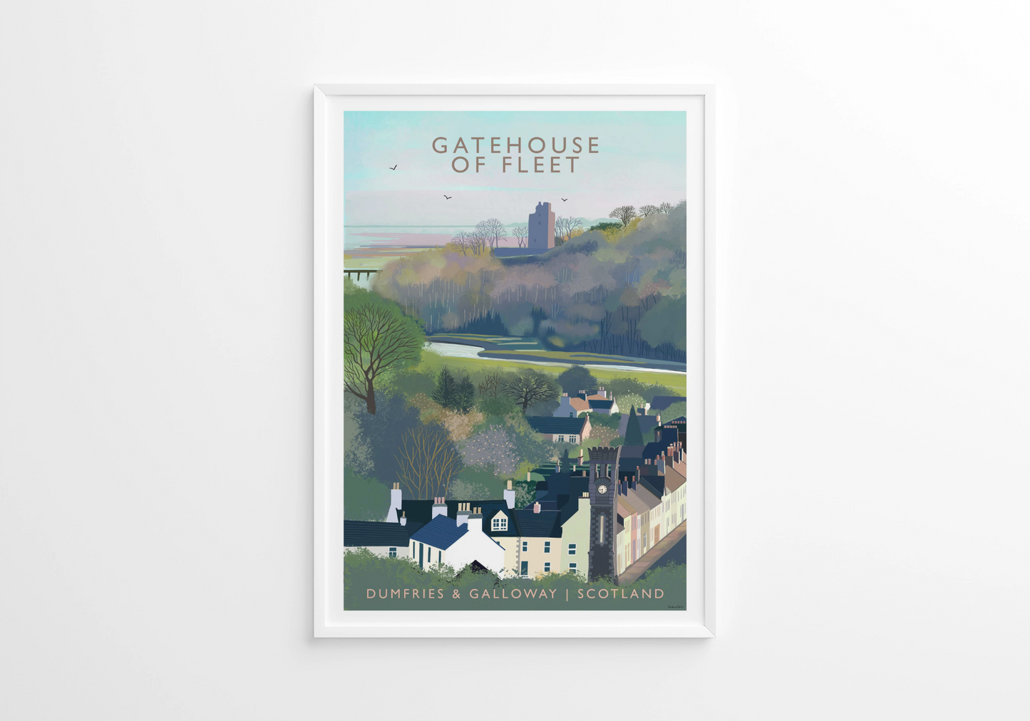 Gatehouse of Fleet, Dumfries & Galloway - Travel Poster - A5, A4, A3, A2, A1 - Print only or Framed