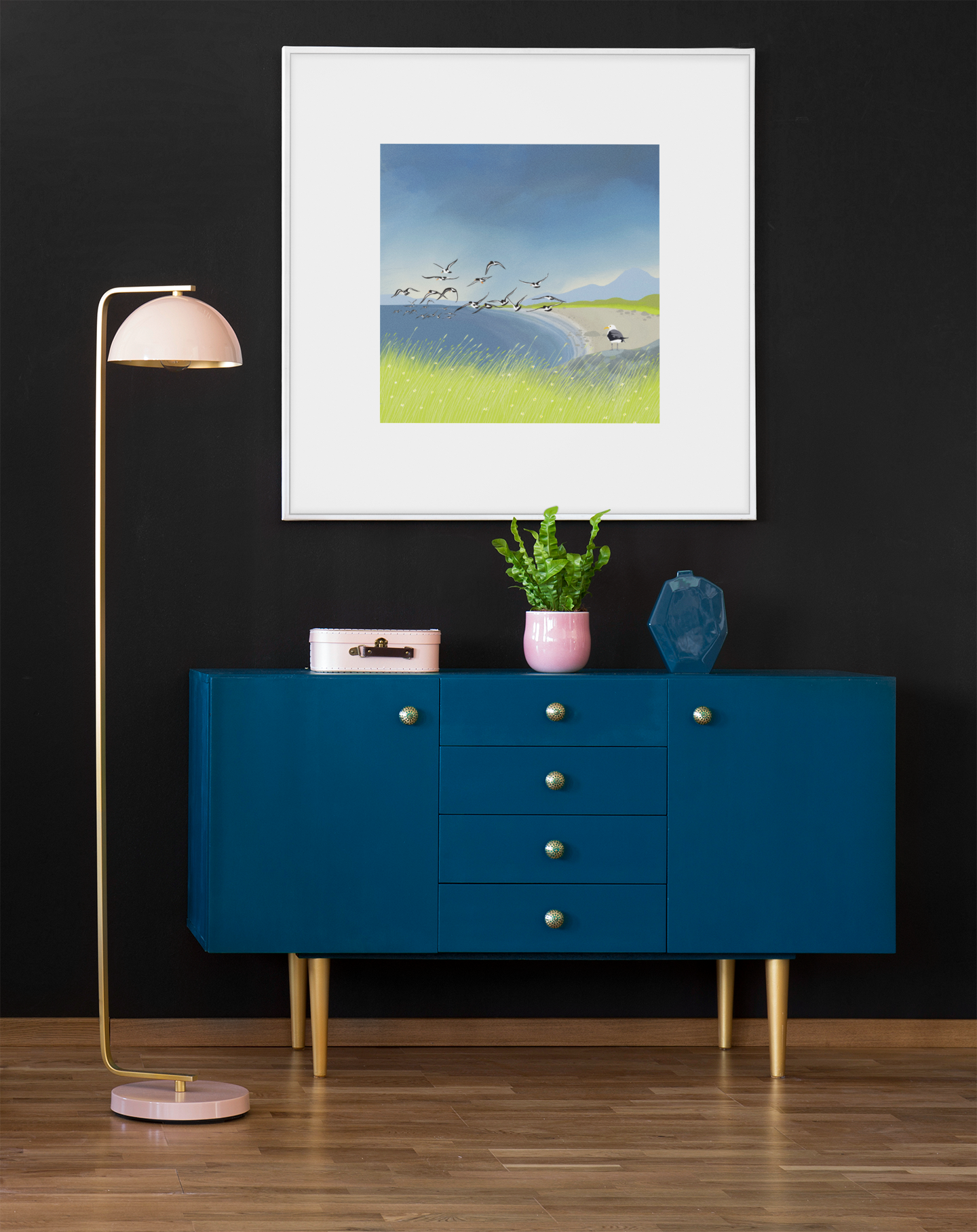 Oyster Bay. From original artwork by Caroline Smith. Signed Giclee art print. Scottish Art, Office Art