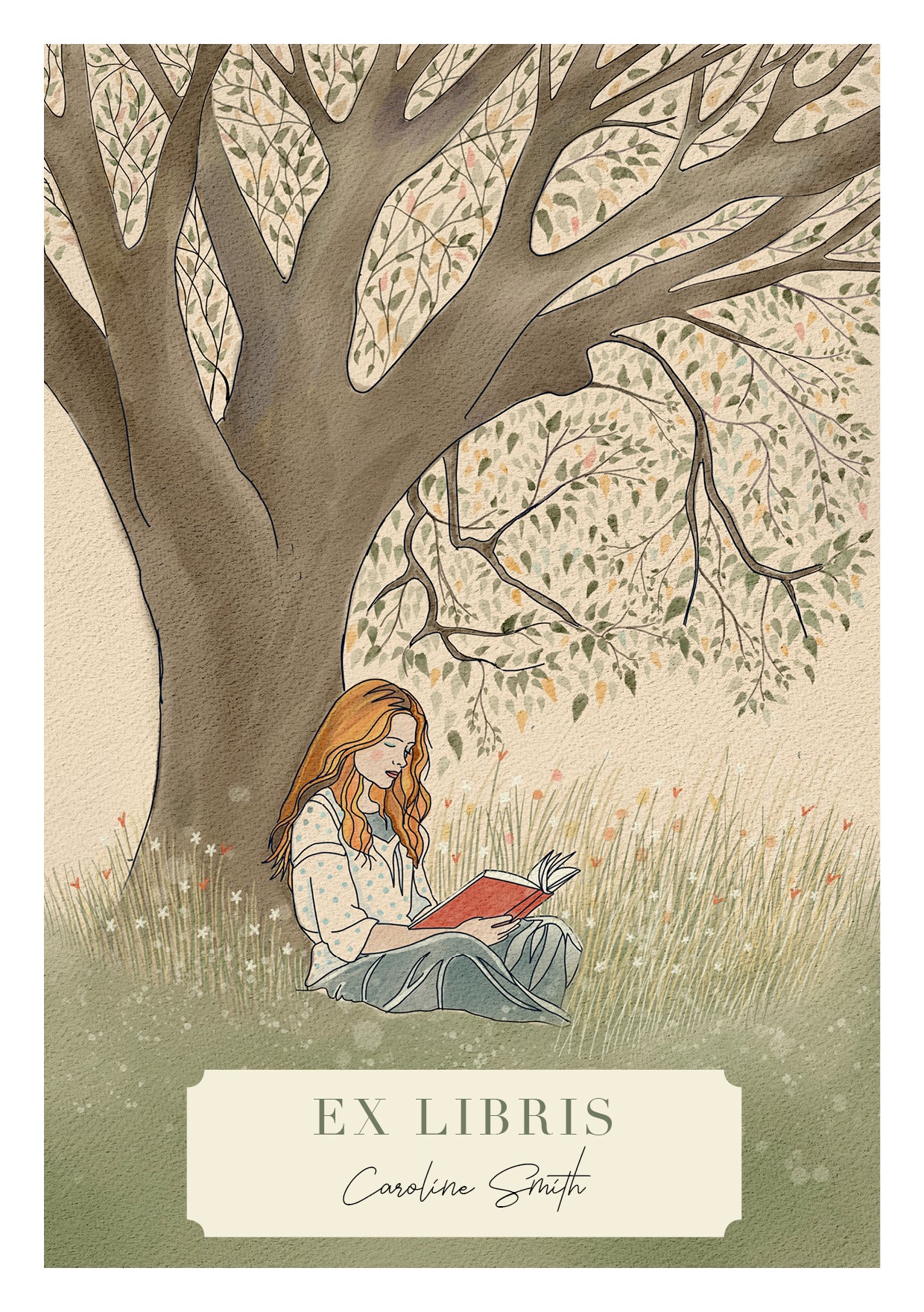 Book lovers gift - Pack of 6 personalised bookplates and 2 recycled bookmarks