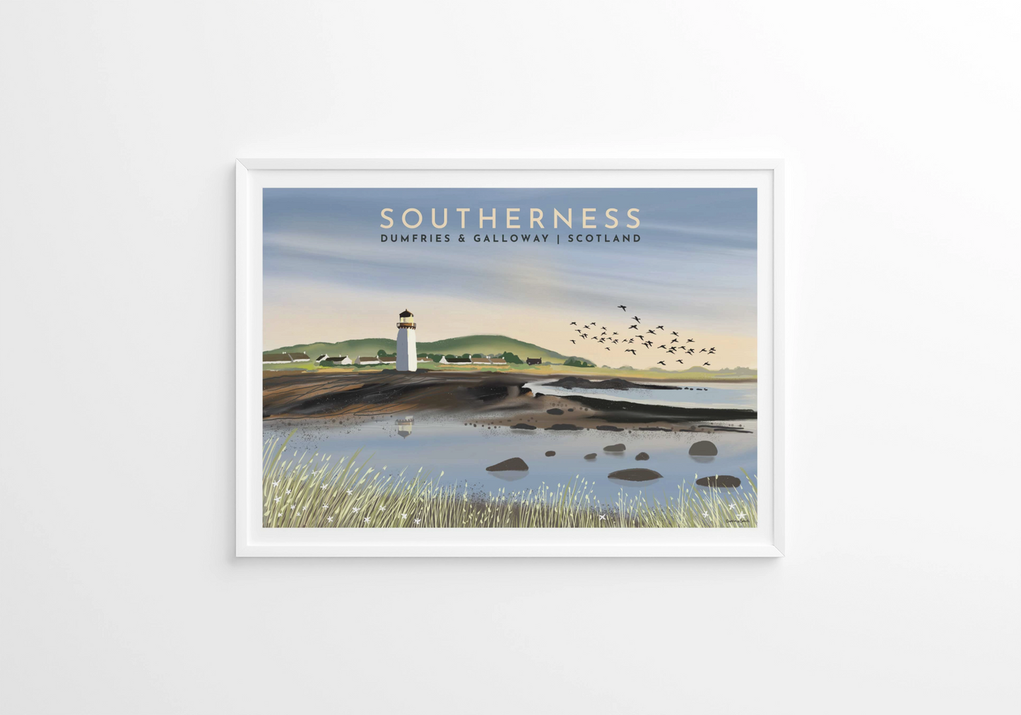 Southerness, Solway Firth - Travel Poster. Print only or Framed - A5,A4,A3,A2,A1
