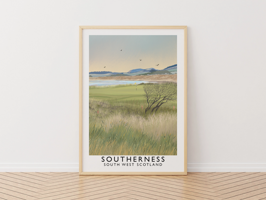 Southerness Golf Course, Railway Poster, Golf Art