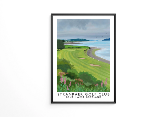 Stranraer Golf Club, South West Scotland, Railway Poster, Golf Art