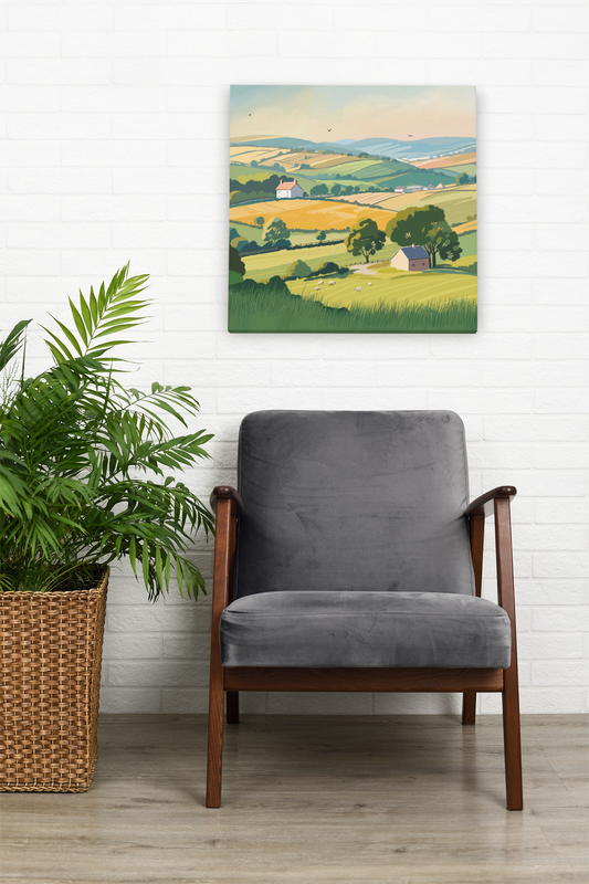 The End of Summer Canvas - various sizes - from an Original Painting by Caroline Smith - Canvas print of nostalgic summer landscape