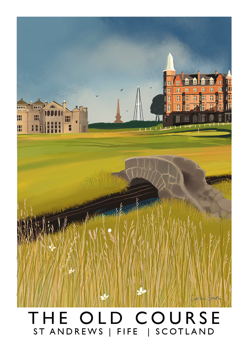 The Old Course, St Andrews, Railway Poster, Golf Art