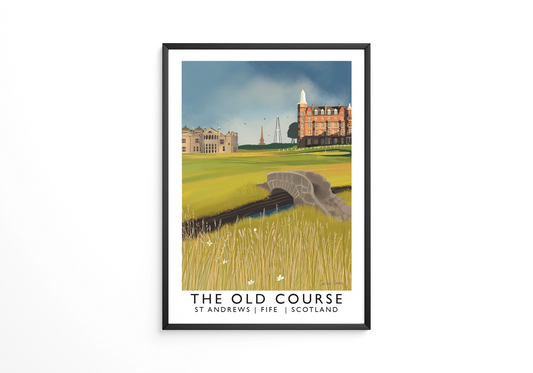 The Old Course, St Andrews, Railway Poster, Golf Art