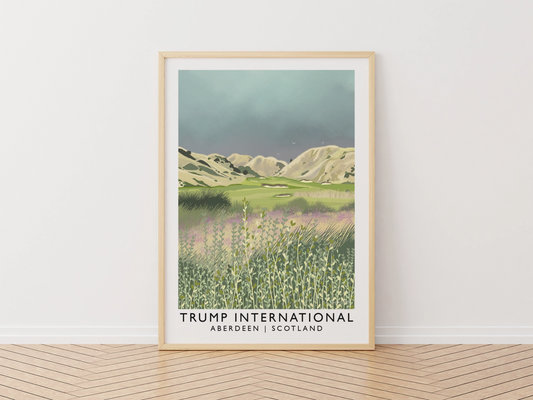 Trump International, Aberdeen, Railway Poster, Golf Art
