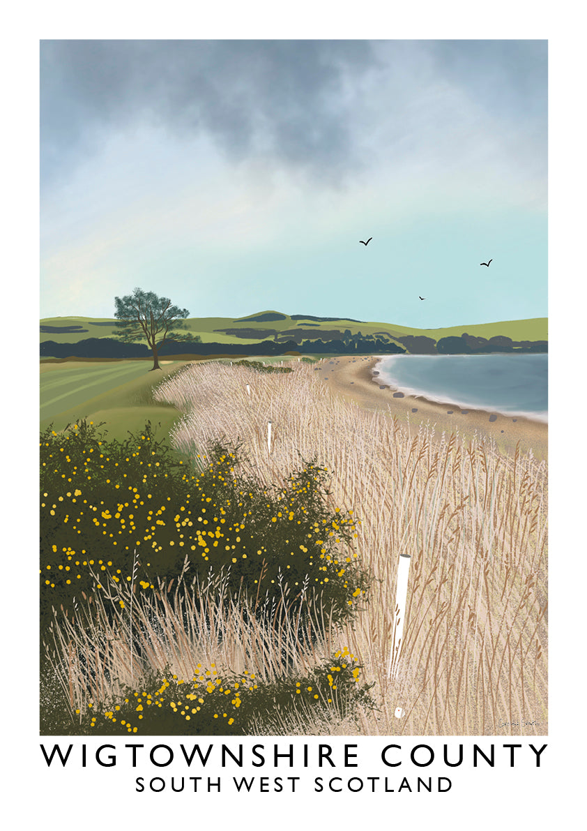 Wigtownshire County, South West Scotland, Railway Poster, Golf Art