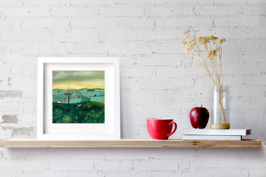 Early Start, inspired by our early morning dog walks. Giclee Art Print Signed by artist.