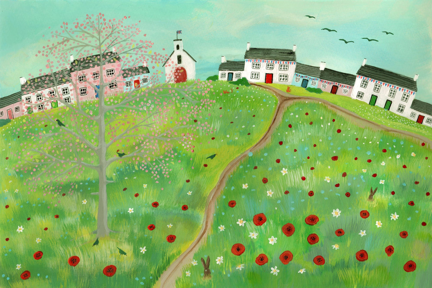 Notelets from original art. Pack of Six Notelet Cards featuring original paintings by Caroline Smith. Pack No1.