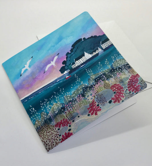 Garlieston Harbour greetings card, Mulberry harbour, South West Scotland