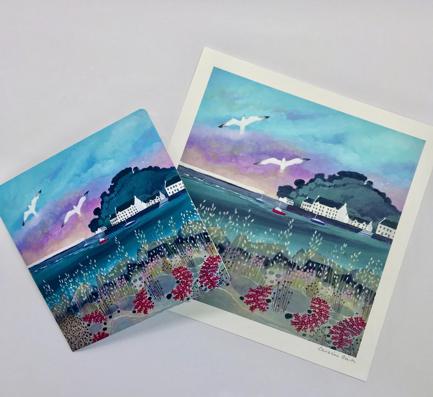 Garlieston Harbour greetings card, Mulberry harbour, South West Scotland