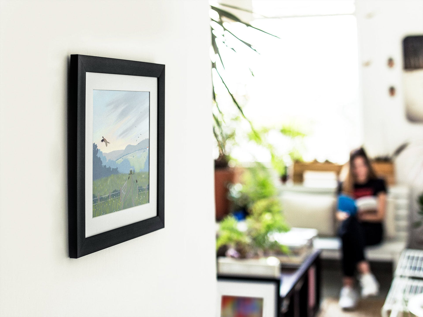 Escape - Signed Giclee Print, Moorland Landscape, Labradors & Border Collie and a Landrover Defender. Art print, Home Decor, Office Art