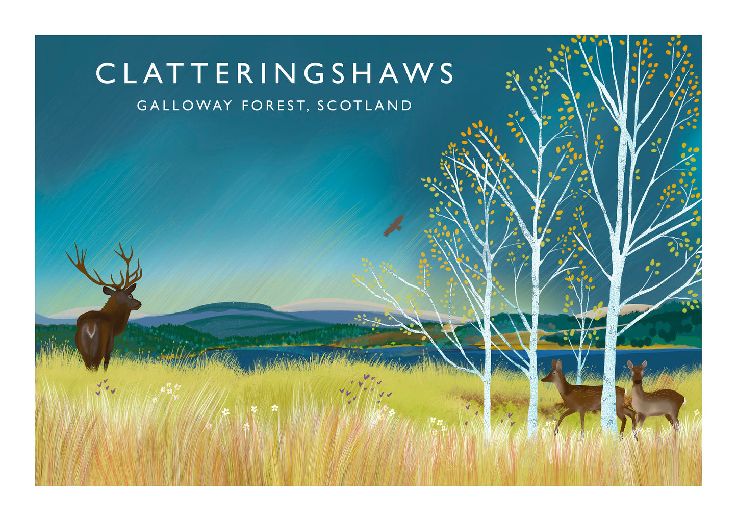 Clatteringshaws. Galloway Forest Park | Scottish Travel Poster | Scottish Landscape | Wall Art | Signed Giclee Art Print