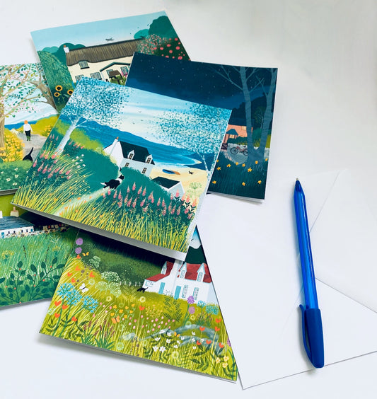 The Cottage Collection. Greeting cards. Pack of Six Greetings Cards featuring original paintings of country cottages by Caroline Smith