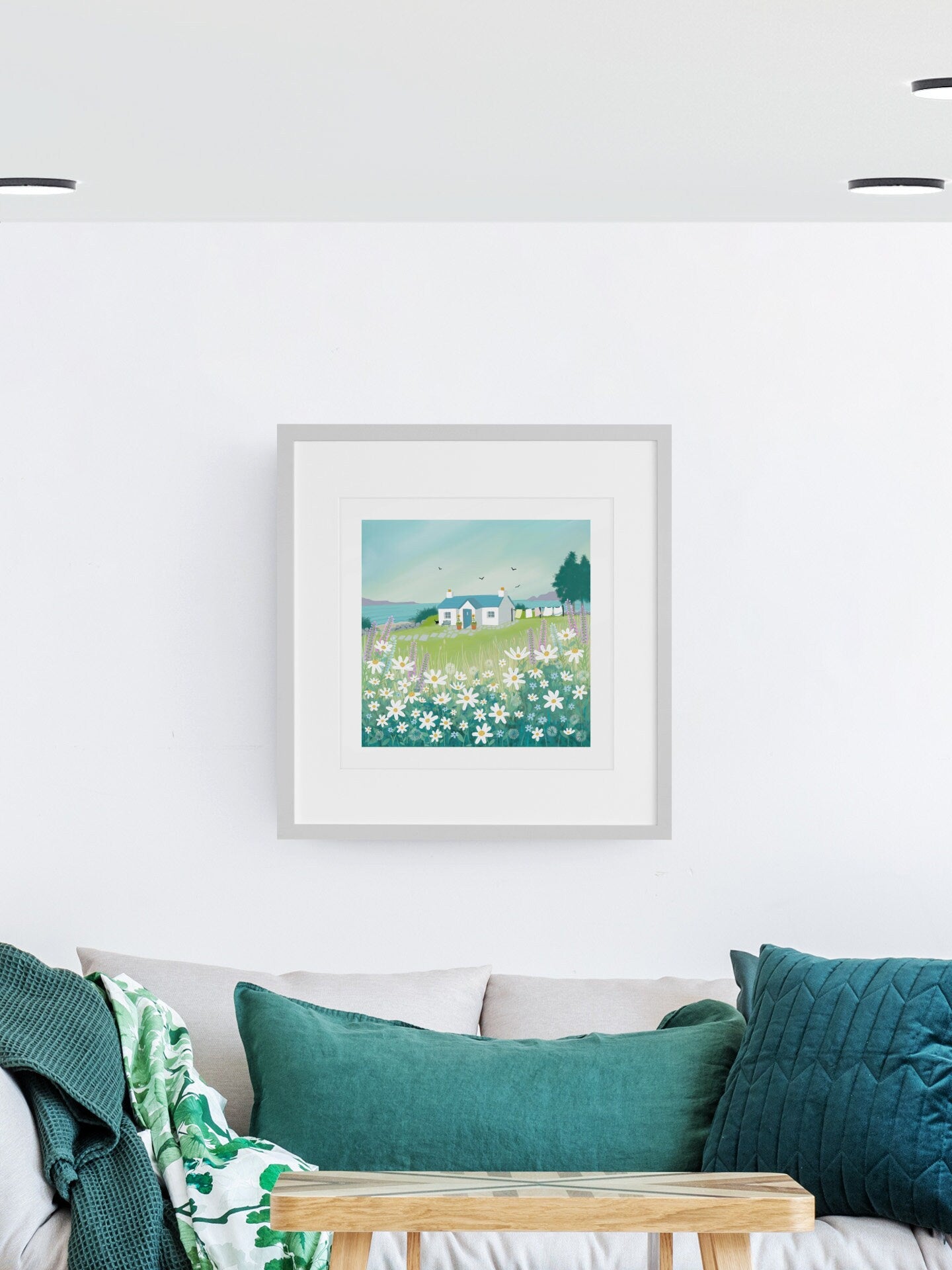Fresh as a Daisy - Signed Giclee Print, Scottish Cottage by the sea. Art print, Home Decor, Wall Art. Print only or framed.