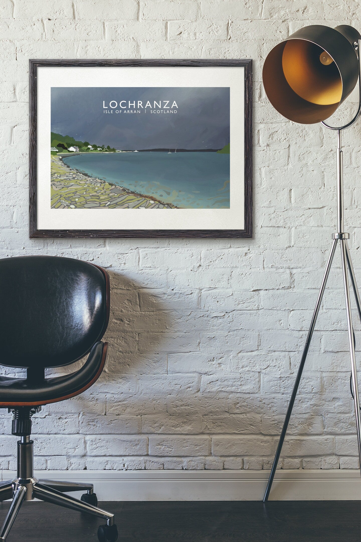 Lochranza, Isle of Arran, Scottish Travel Poster, Scottish Landscape, Wall Art, Quality Giclee Art Print signed by the Artist