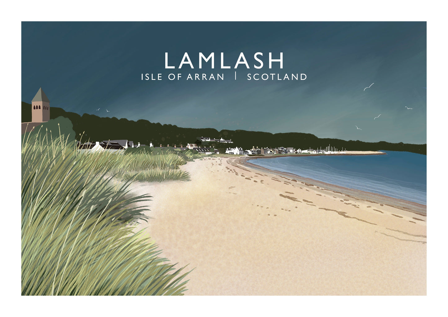 Lamlash, Isle of Arran, Travel Poster, Scottish Landscape, Wall Art, Made in Scotland, Quality Signed Giclee Print