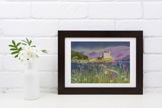 Eilean Donan Castle, Highlands of Scotland,Contemporary Scottish Landscape, Wall Art, Quality Giclee Art Print signed by the Artist