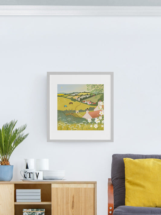 Cottage Wall Decor, Summer Grazing - Signed Giclee Print. Art print, Home Decor, Office Art. Country Cottage Garden. Cottage Core Art