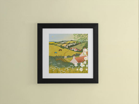 Country Cottage Art Print: Summer Grazing, Rural England