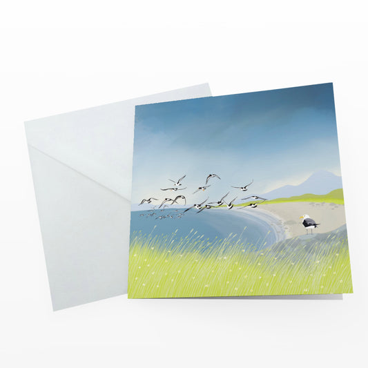 Qyster Bay greetings card. Coastal Landscape. Birthday card, thank you card, anniversary card, housewarming card. Sending love.