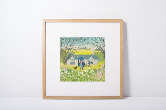 Cottagecore Couple Giclee Print: Spring Garden Art, Signed