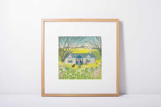 Cottagecore Couple Giclee Print: Spring Garden Art, Signed