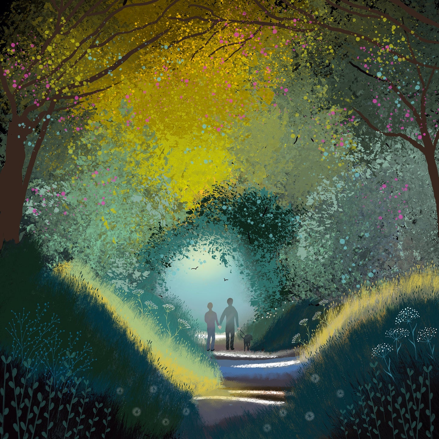 Spring Romance Card Collection. Handprinted greetings cards. Perfect for valentines, weddings, engagements and anniversaries.