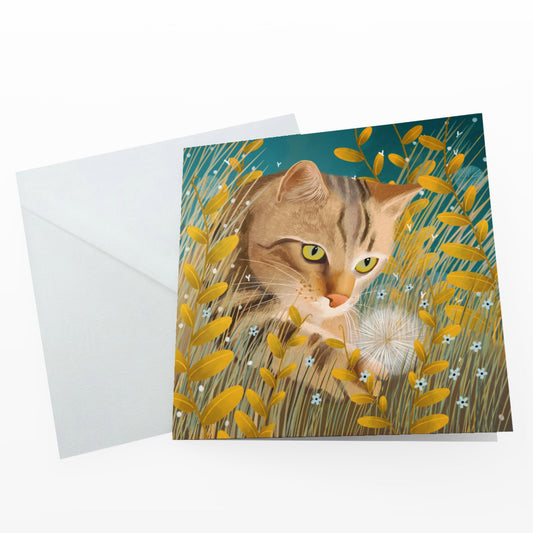 Tiger the Cat, greetings card. Tabby cat. Cat lovers greeting cards handmade. Card for birthday, anniversary, housewarming or thank you
