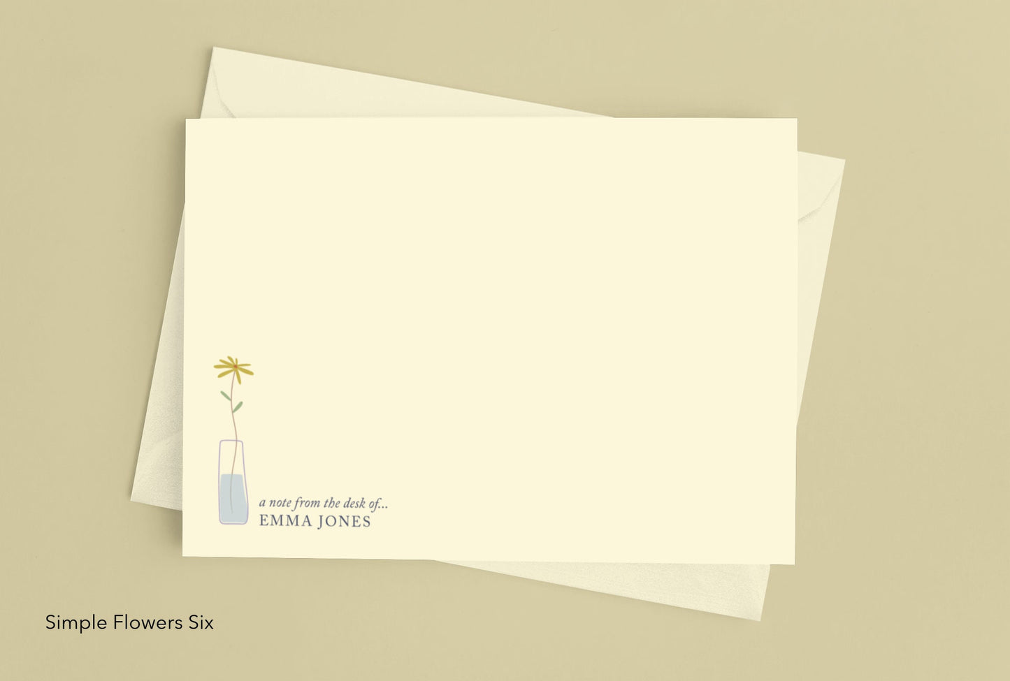 Personalised Cream Correspondence Cards and envelopes. Perfect for handwritten notes. Available with a gift box. Six designs to choose from.