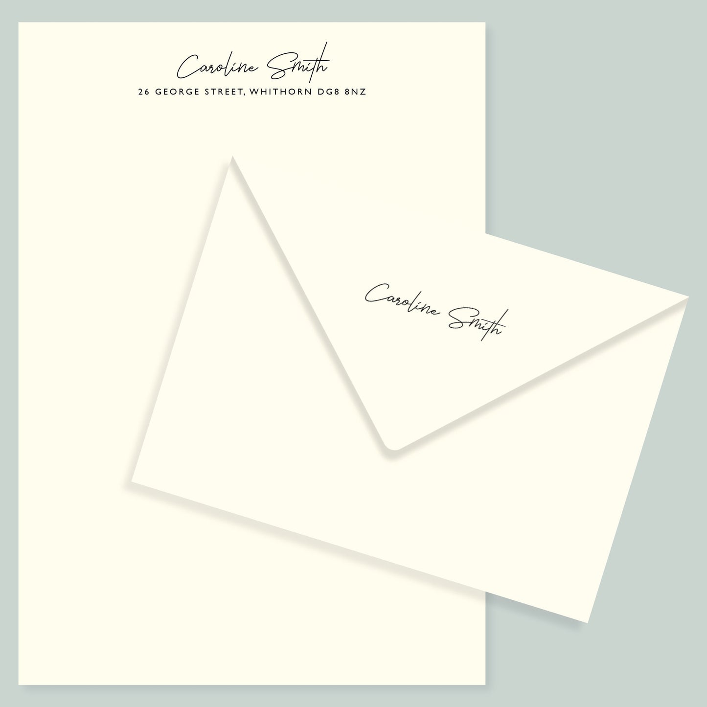 Personalised Stationery with Signature design. A5 Writing paper and matching envelopes. Vintage Style Notepaper and Envelopes. Gift for her.