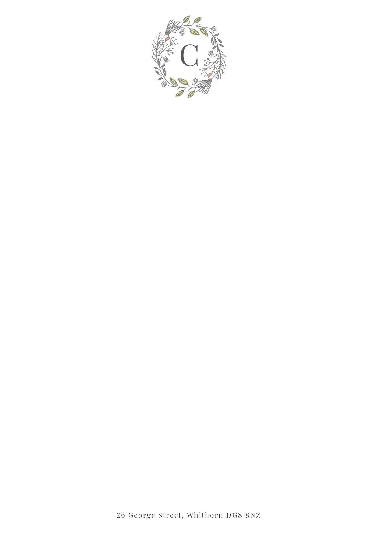 Luxury Floral Monogrammed Personalised Stationery. Letter writing paper and envelopes. Floral design. Vintage Style Notepaper and Envelopes.
