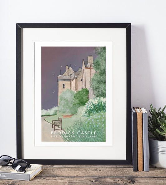 Brodick Castle, Isle of Arran, Scottish Watercolour Landscape, Wall Art, Quality Giclee Art Print signed by the Artist