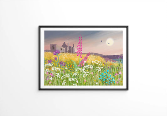 Dunskey Castle Art Print: Scottish Coastal View, Signed Giclee
