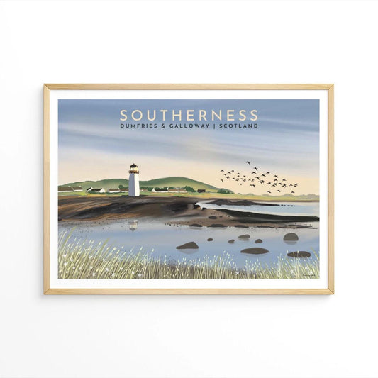Southerness, Solway Firth - Travel Poster. Print only or Framed - A5,A4,A3,A2,A1