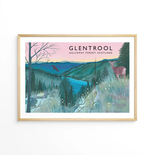 Glentrool, Galloway Forest, Scottish Travel Poster, Scottish Landscape, Home Office, Wall Art, Quality Giclee Art Print signed by the Artist
