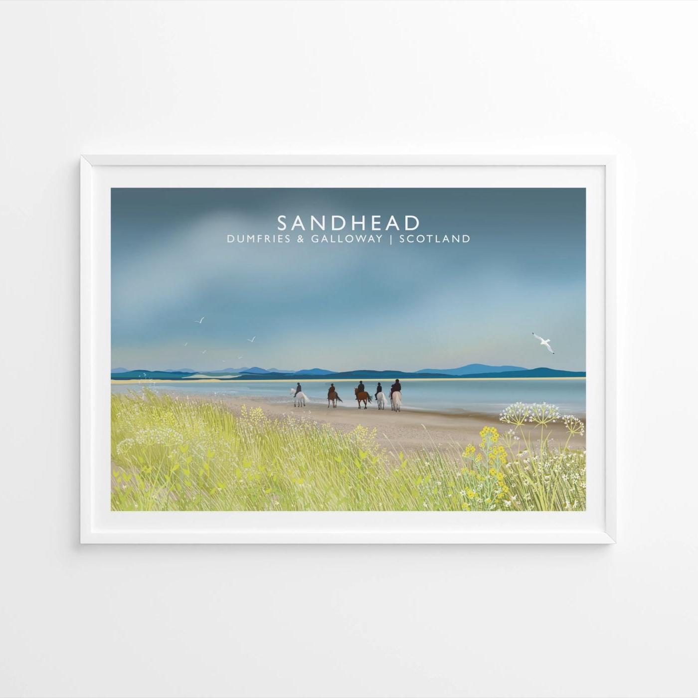 Sandhead, Wigtownshire, SW Scotland, Scottish Travel Poster, Scottish Landscape, Wall Art, Quality Giclee Art Print signed by the Artist