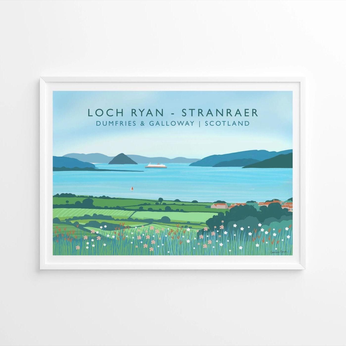 Loch Ryan, Stranraer- Travel Poster Print only or framed. A5,A4,A3,A2,A1.