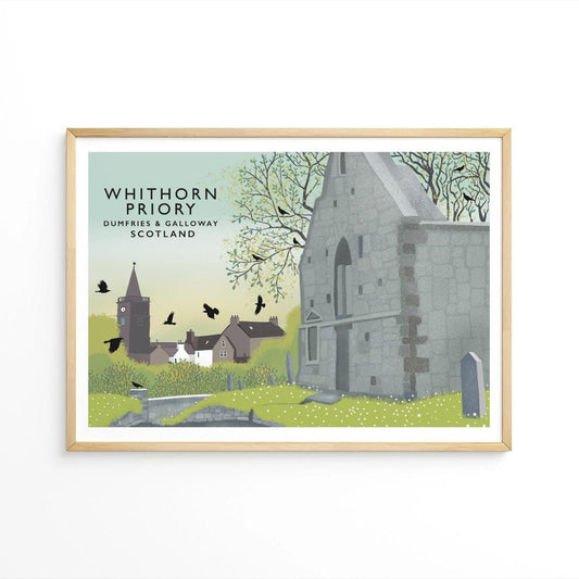 Whithorn Priory Scottish Travel Poster | Scottish Landscape | Wall Art | Made in Scotland | Quality Giclee Art Print signed by the Artist