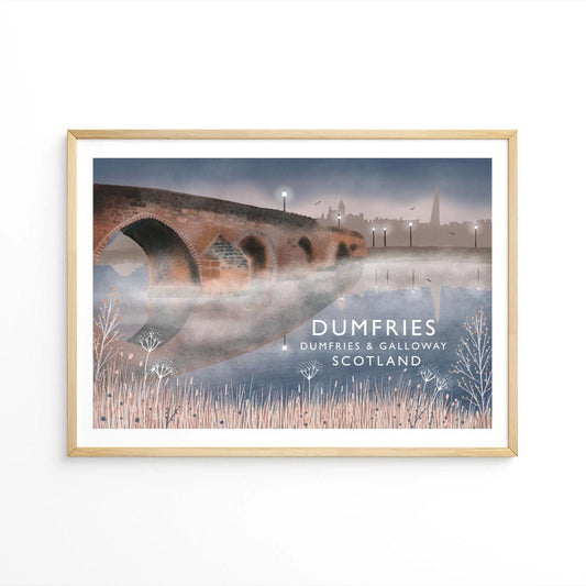 Devorgilla Bridge Dumfries | Scottish Travel Poster | Signed by artist | Giclee Art print | Dumfries print