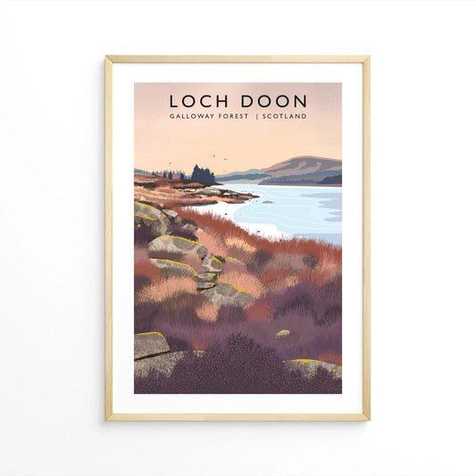 Loch Doon, Travel Poster, Scottish Landscape, Galloway Forest, Wall Art, Home Office Art, Quality Giclee Art Print signed by the Artist