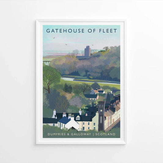 Gatehouse of Fleet, Dumfries & Galloway - Travel Poster - A5, A4, A3, A2, A1 - Print only or Framed